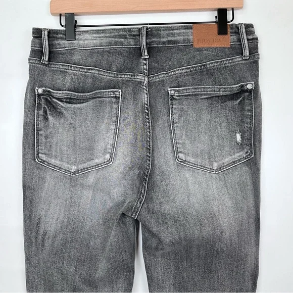 Judy Blue Jeans Size 31 Gray Denim High Waist Tummy Control Released Hem - Picture 7 of 16